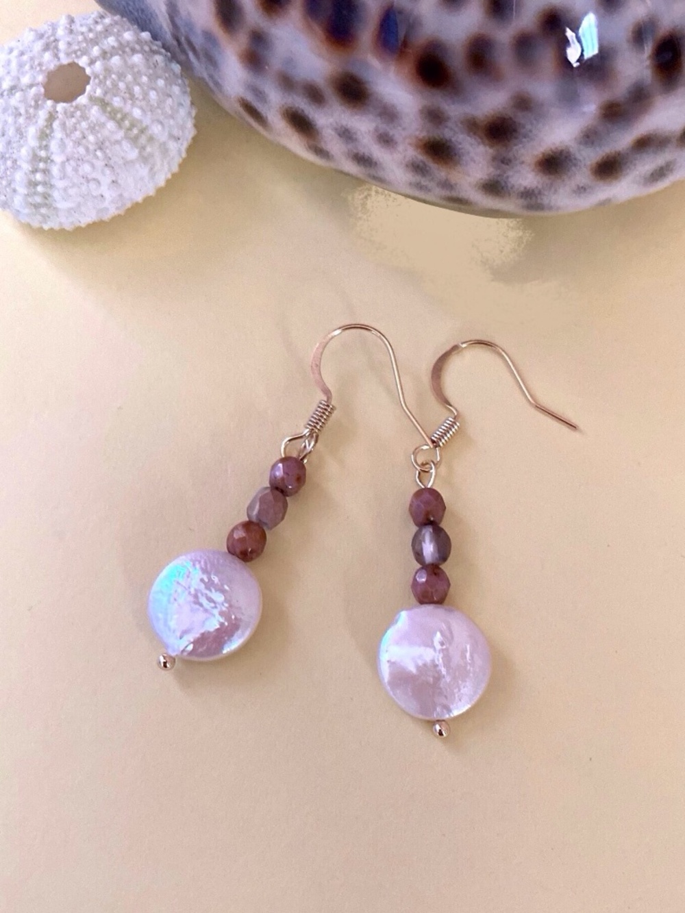 Handmade Coin Pearl Earrings